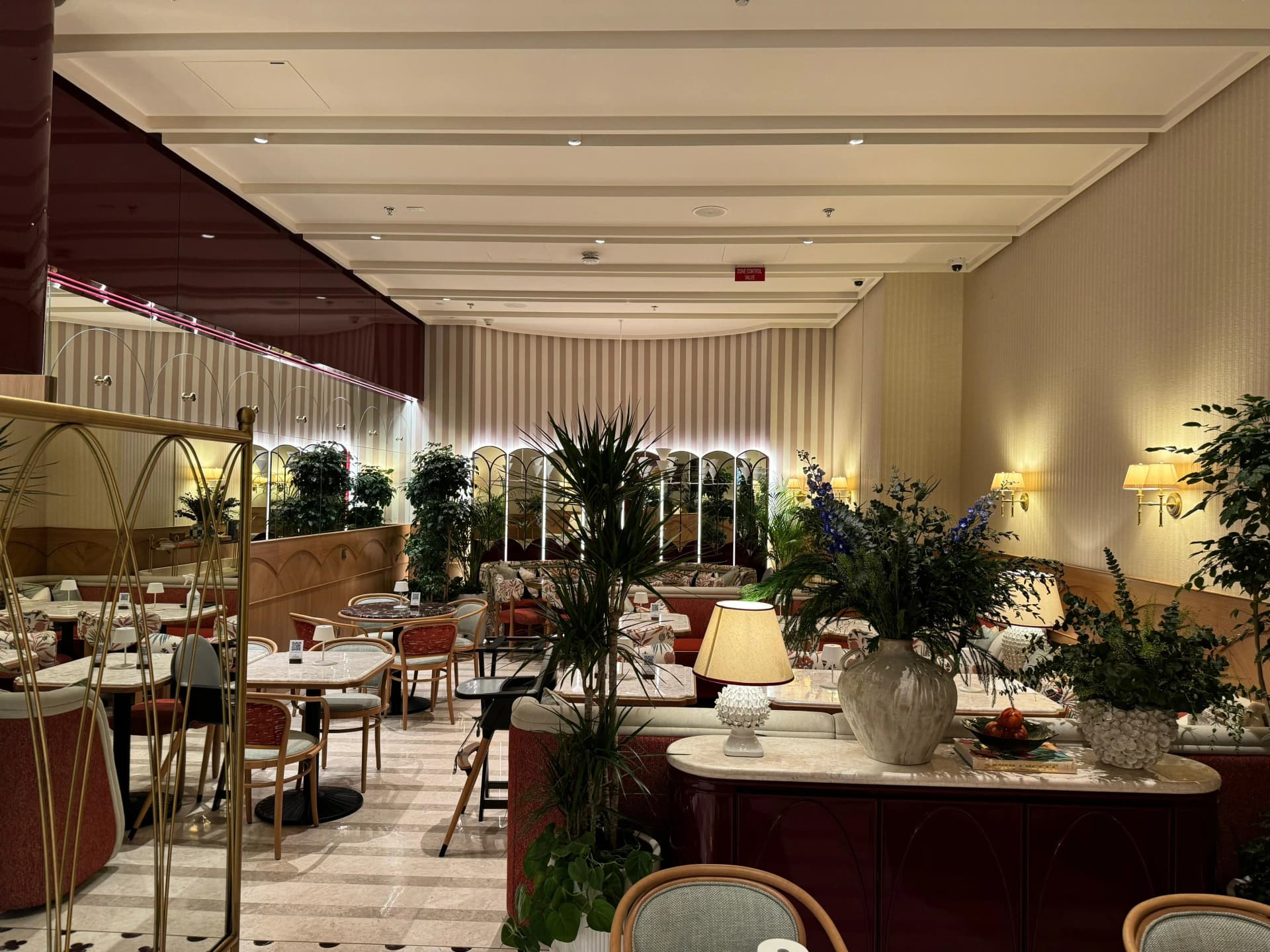 Custom restaurant metalwork at Asma in Dubai Mall
