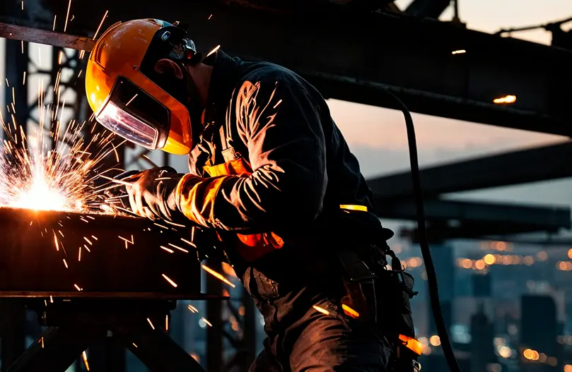 Metal fabrication welding work in Dubai workshop
